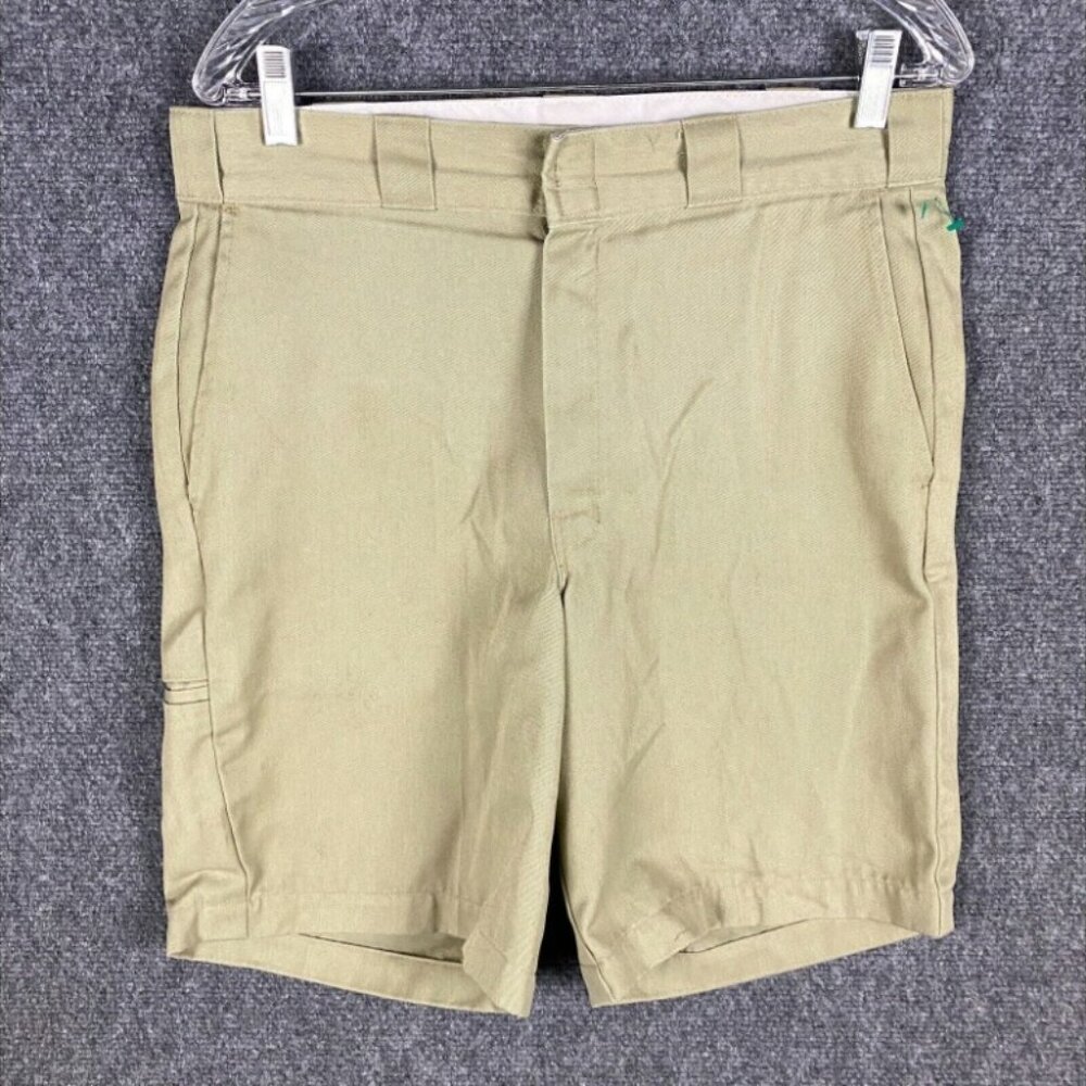 Dickies Utility Shorts Men's Size 32 Khakis Polyester Blend Beige Adults